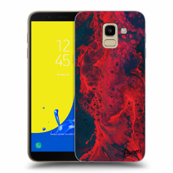 Picasee silikonový průhledný obal pro Samsung Galaxy J6 J600F - Organic red