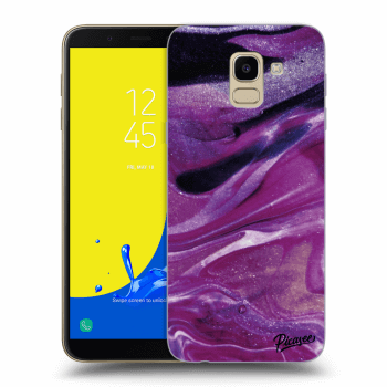 Picasee silikonový průhledný obal pro Samsung Galaxy J6 J600F - Purple glitter
