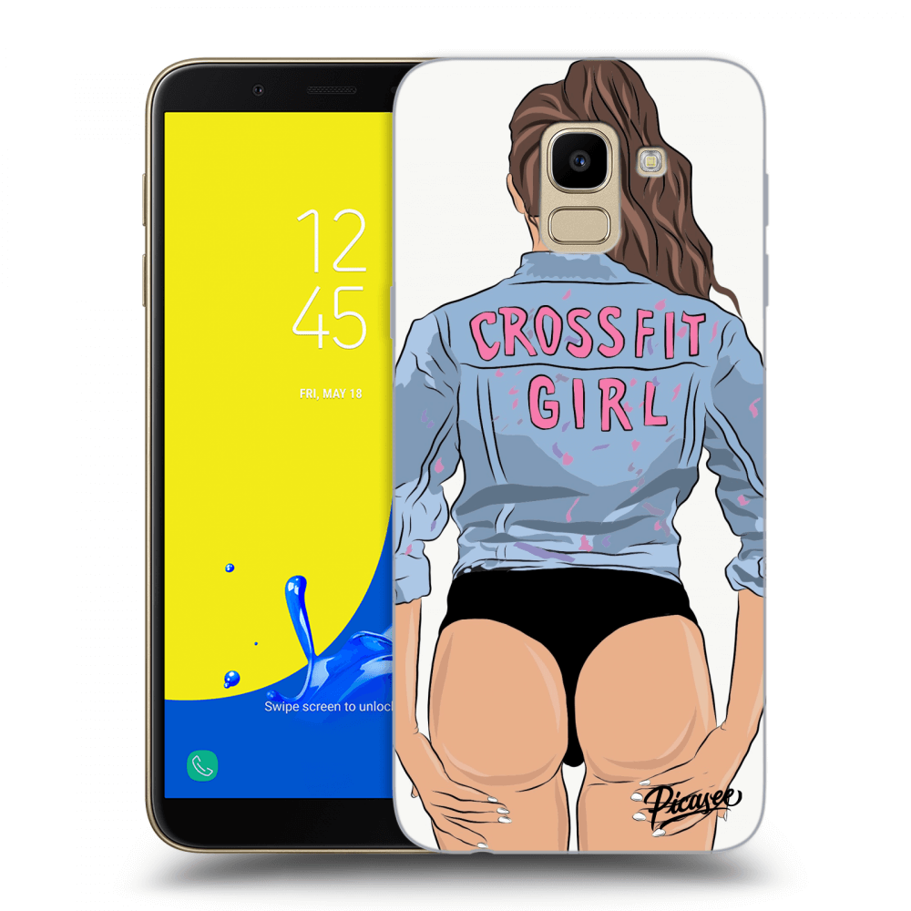 Picasee silikonový průhledný obal pro Samsung Galaxy J6 J600F - Crossfit girl - nickynellow