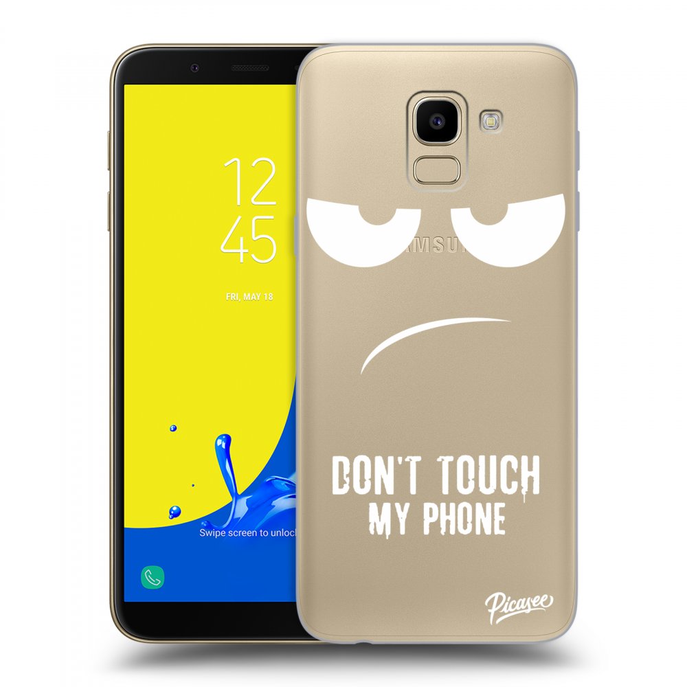 Picasee silikonový průhledný obal pro Samsung Galaxy J6 J600F - Don't Touch My Phone