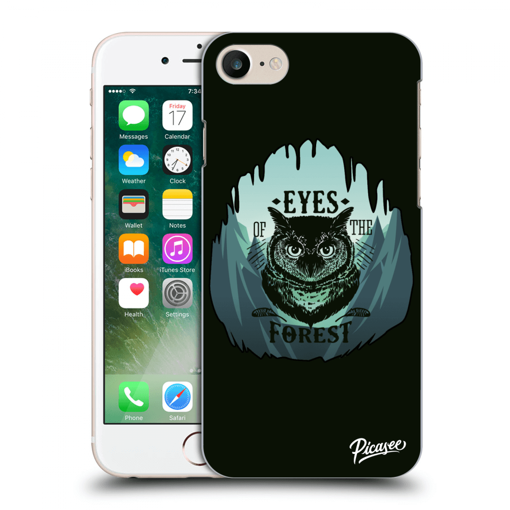 Picasee silikonový průhledný obal pro Apple iPhone 8 - Forest owl