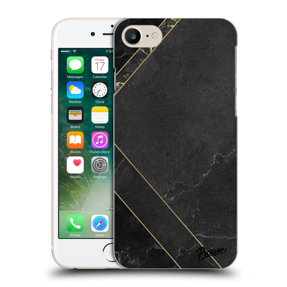 Picasee silikonový mléčný obal pro Apple iPhone 8 - Black tile