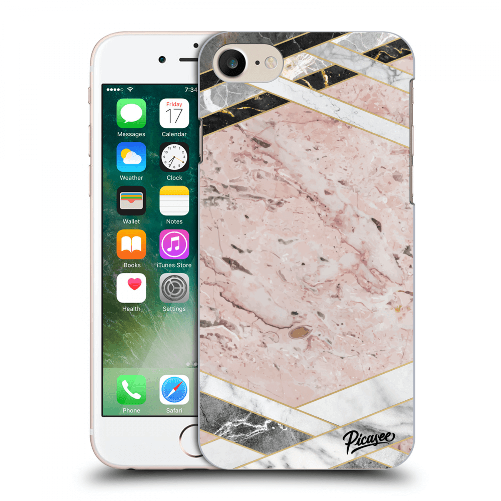 Picasee silikonový mléčný obal pro Apple iPhone 8 - Pink geometry