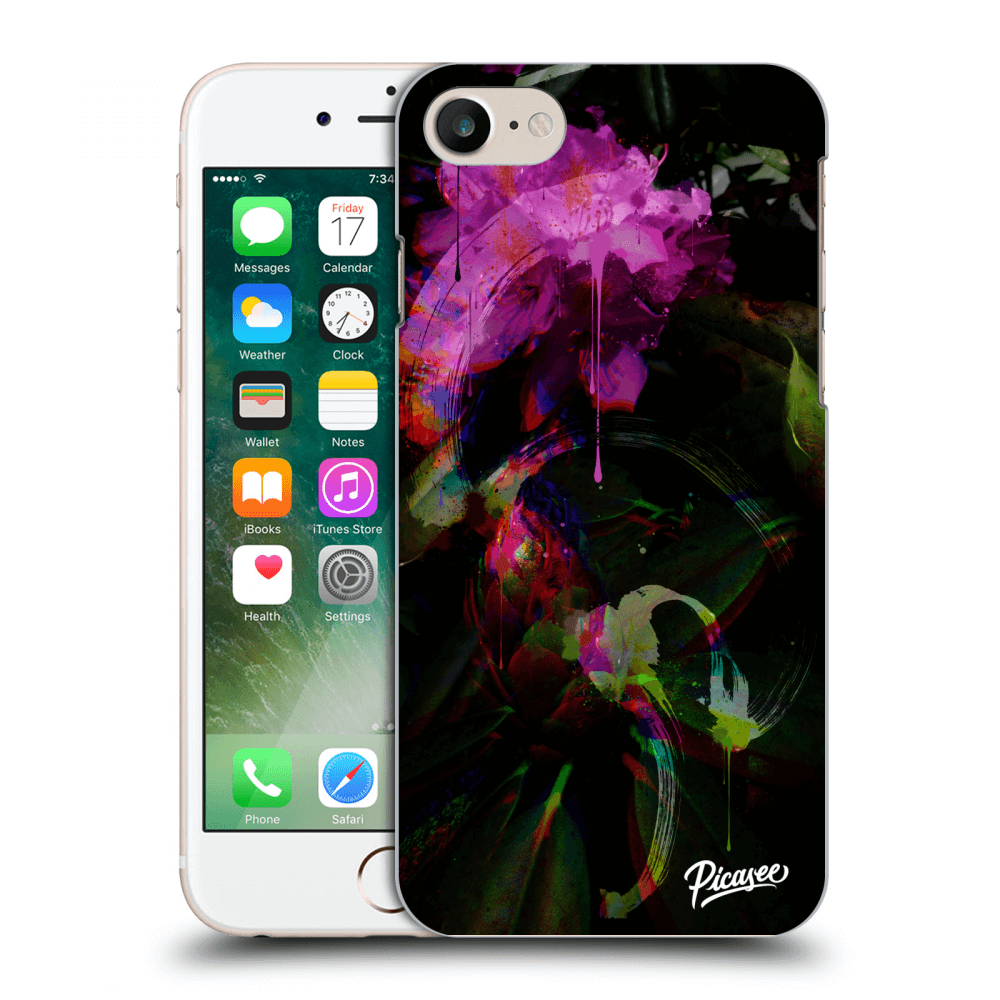 Picasee silikonový černý obal pro Apple iPhone 8 - Peony Color
