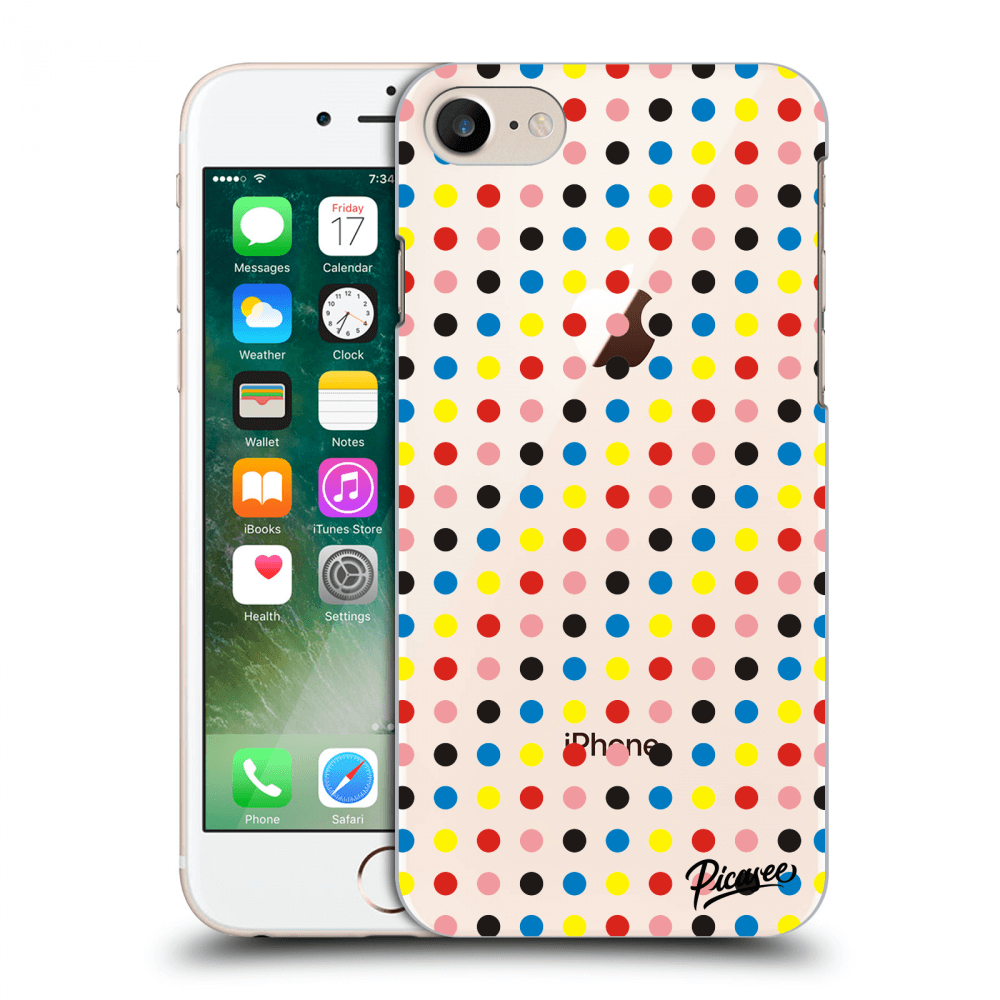 Picasee silikonový průhledný obal pro Apple iPhone 8 - Colorful dots