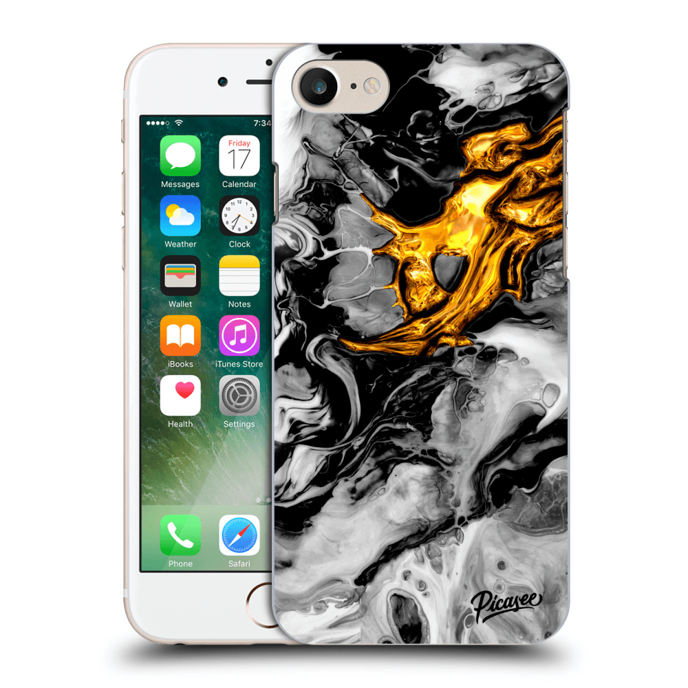 Picasee silikonový černý obal pro Apple iPhone 8 - Black Gold 2