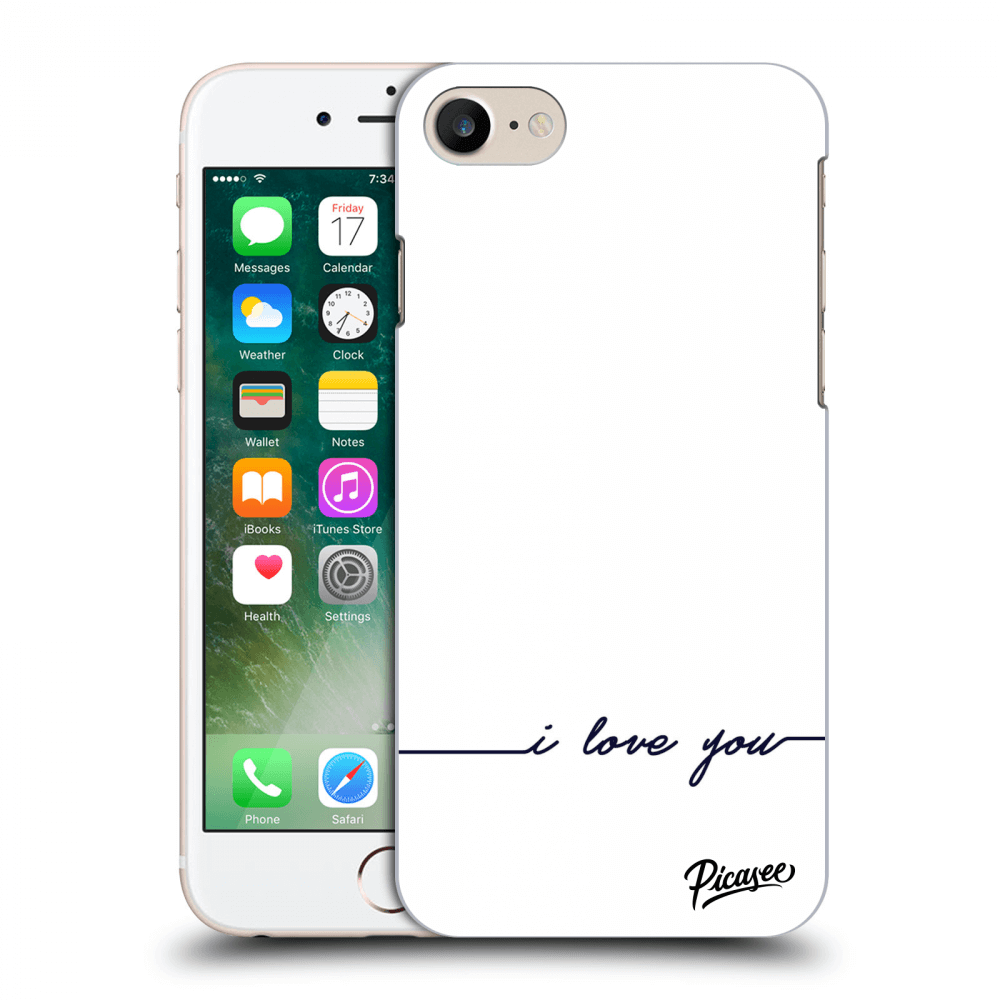 Picasee silikonový průhledný obal pro Apple iPhone 8 - I love you