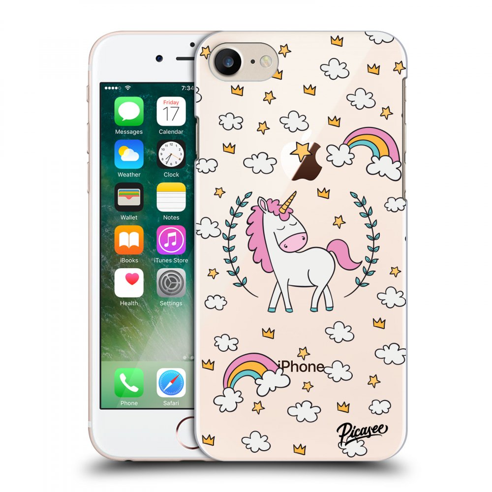 Picasee plastový průhledný obal pro Apple iPhone 8 - Unicorn star heaven