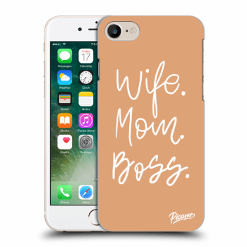 Picasee silikonový průhledný obal pro Apple iPhone 8 - Boss Mama