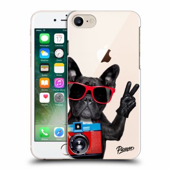 Picasee silikonový průhledný obal pro Apple iPhone 8 - French Bulldog
