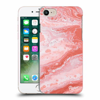 Picasee silikonový průhledný obal pro Apple iPhone 8 - Red liquid