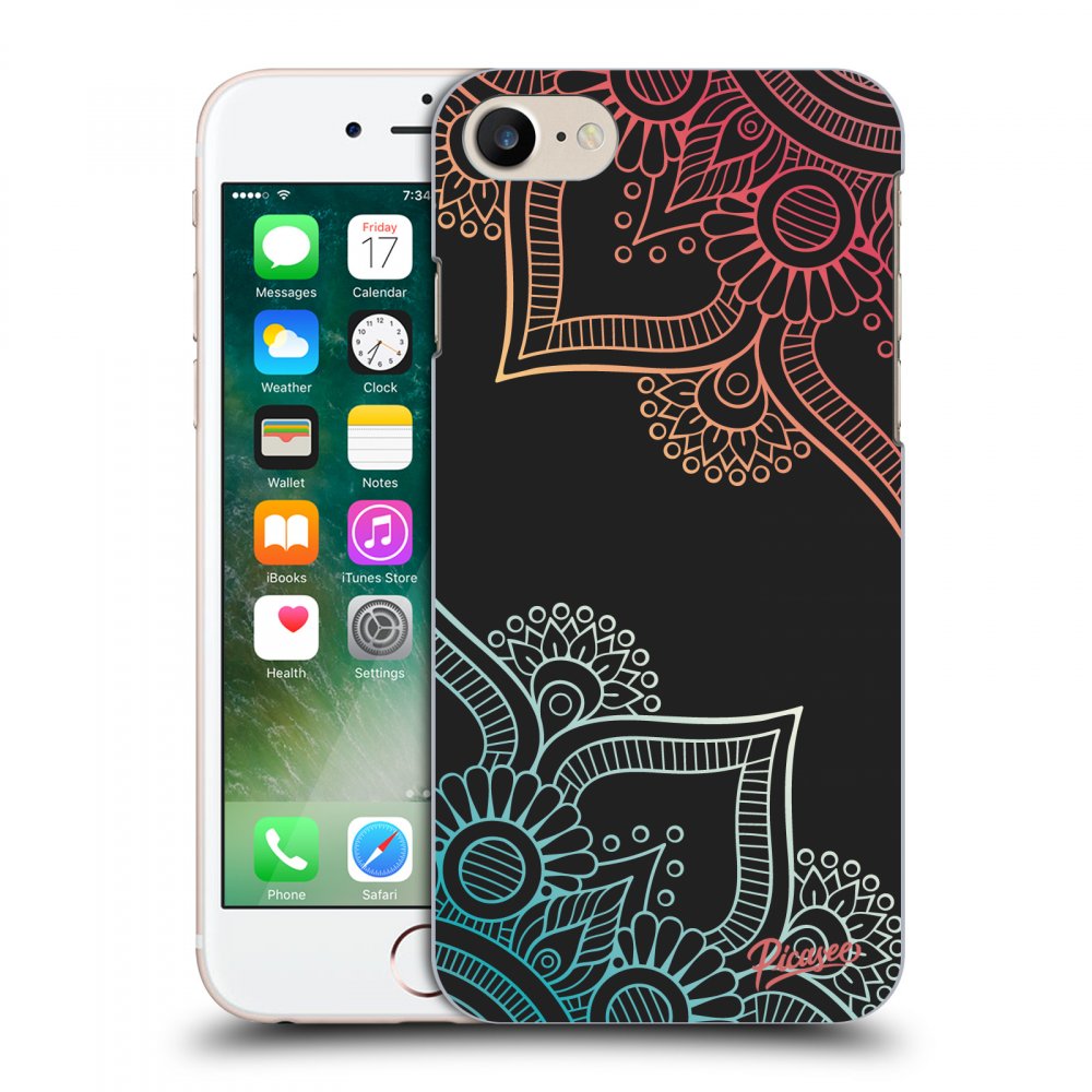 Picasee silikonový černý obal pro Apple iPhone 8 - Flowers pattern