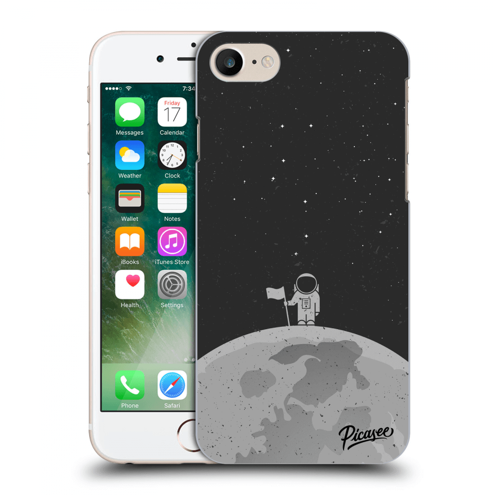 Picasee silikonový černý obal pro Apple iPhone 8 - Astronaut