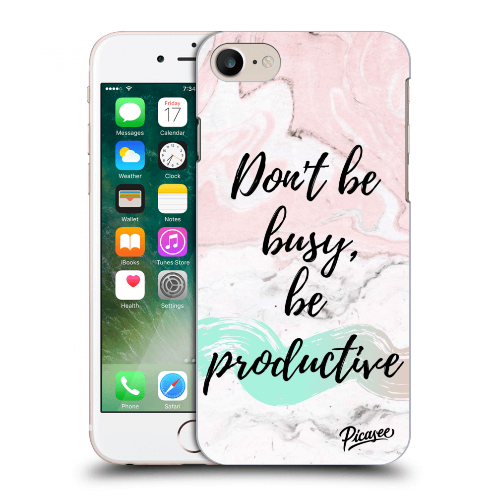 Picasee silikonový černý obal pro Apple iPhone 8 - Don't be busy, be productive