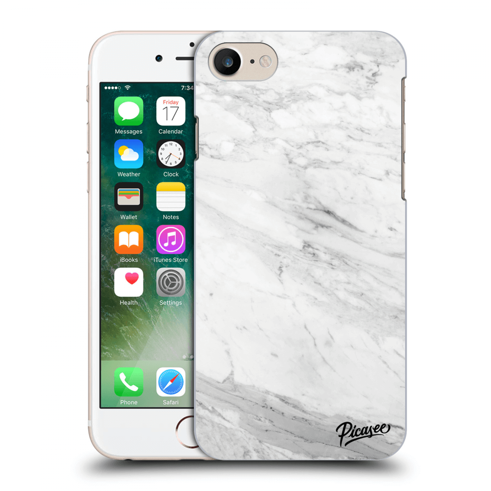 Picasee silikonový mléčný obal pro Apple iPhone 8 - White marble