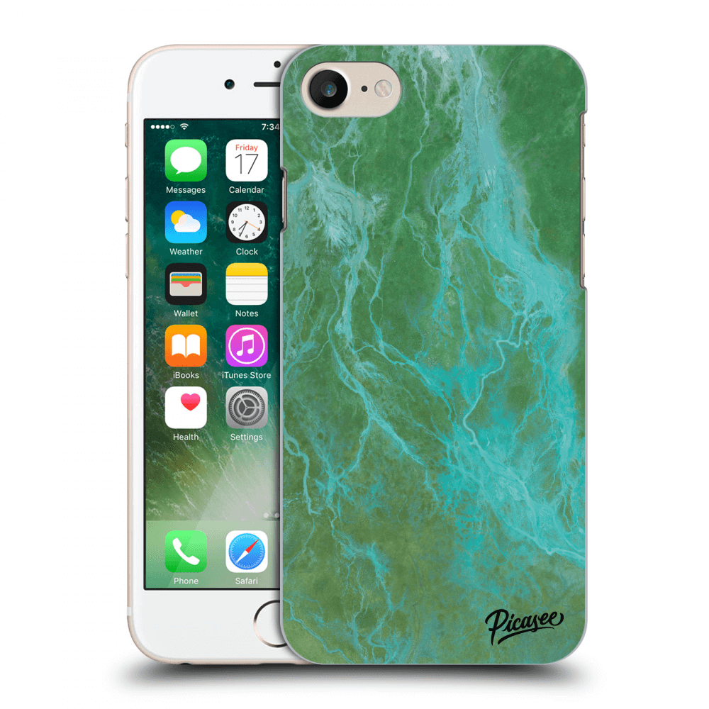 Picasee silikonový mléčný obal pro Apple iPhone 8 - Green marble