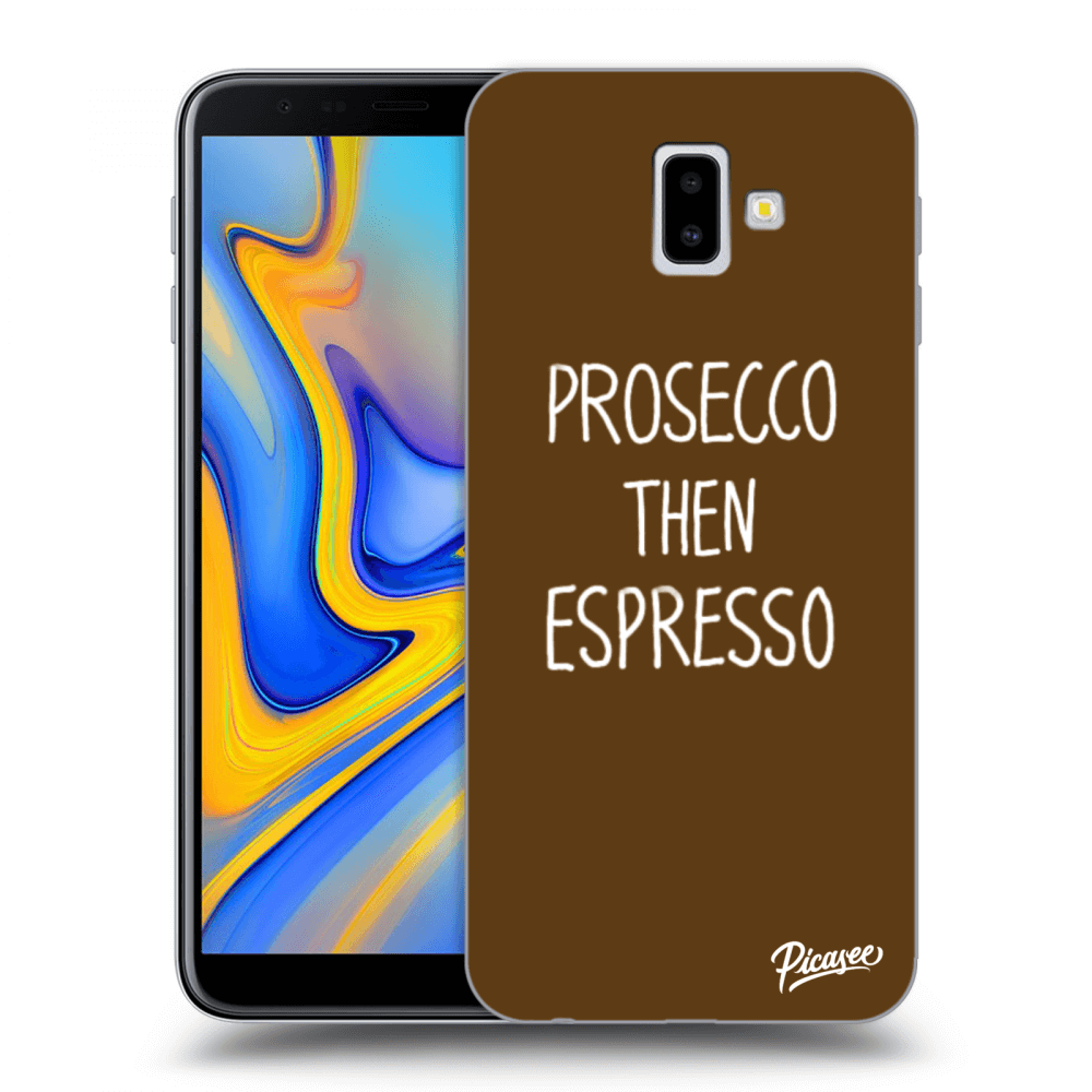 Picasee silikonový průhledný obal pro Samsung Galaxy J6+ J610F - Prosecco then espresso