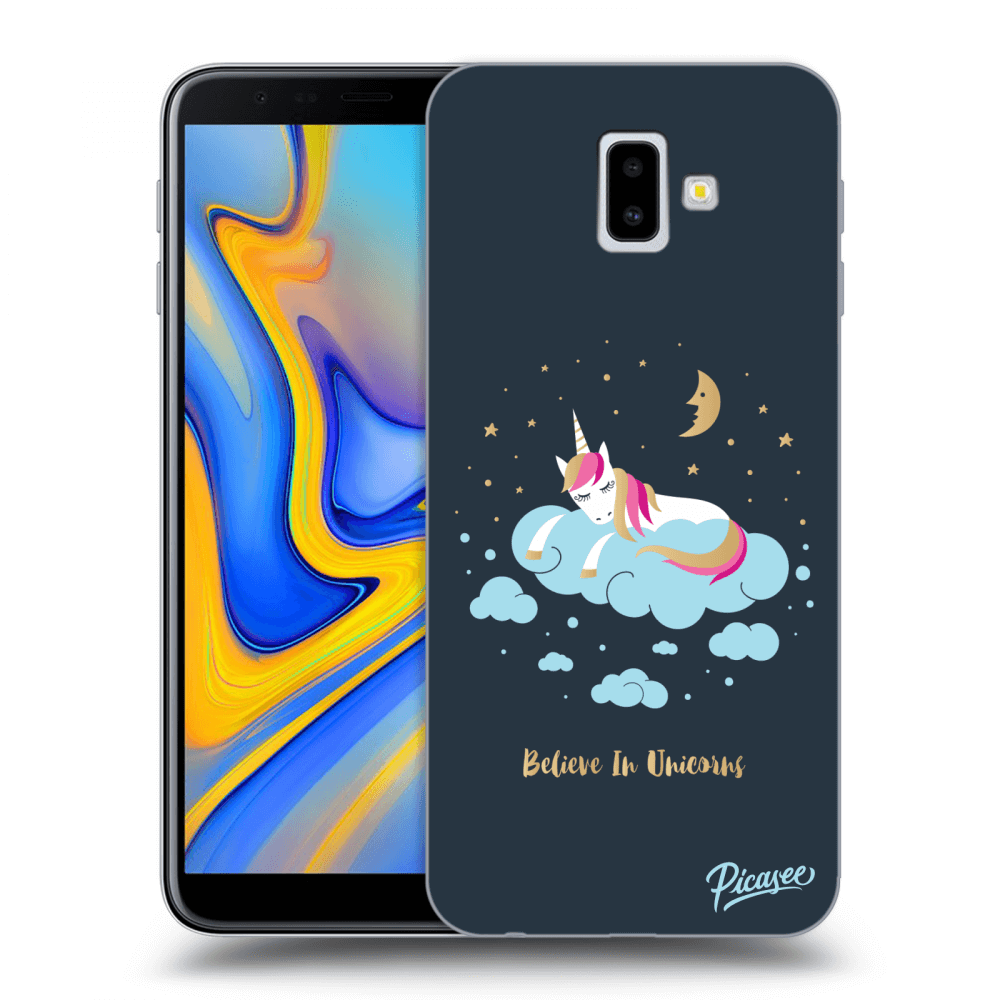 Picasee silikonový průhledný obal pro Samsung Galaxy J6+ J610F - Believe In Unicorns