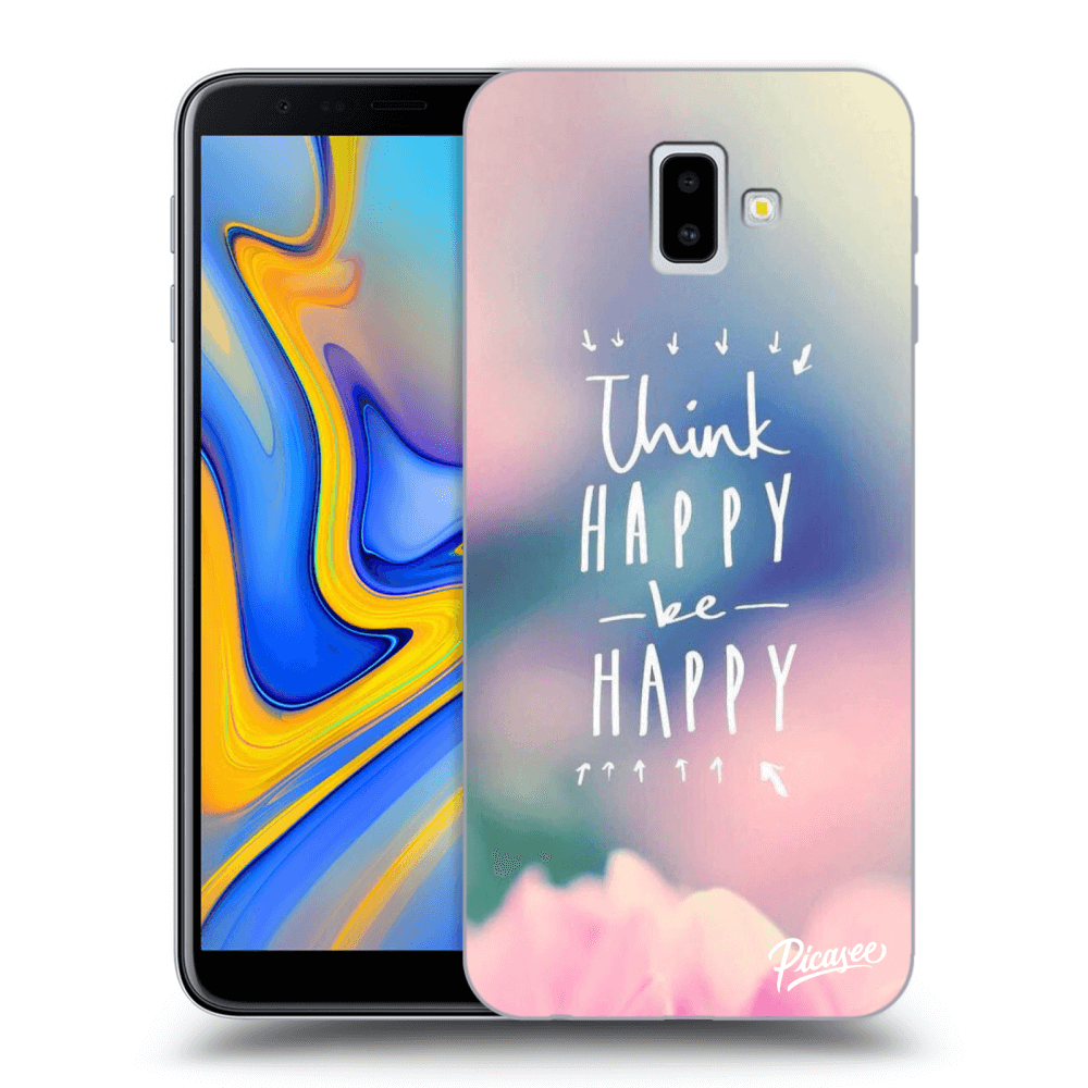 Picasee silikonový průhledný obal pro Samsung Galaxy J6+ J610F - Think happy be happy