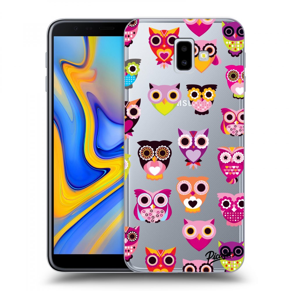 Picasee silikonový průhledný obal pro Samsung Galaxy J6+ J610F - Owls