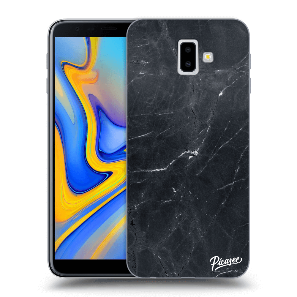 Picasee silikonový průhledný obal pro Samsung Galaxy J6+ J610F - Black marble