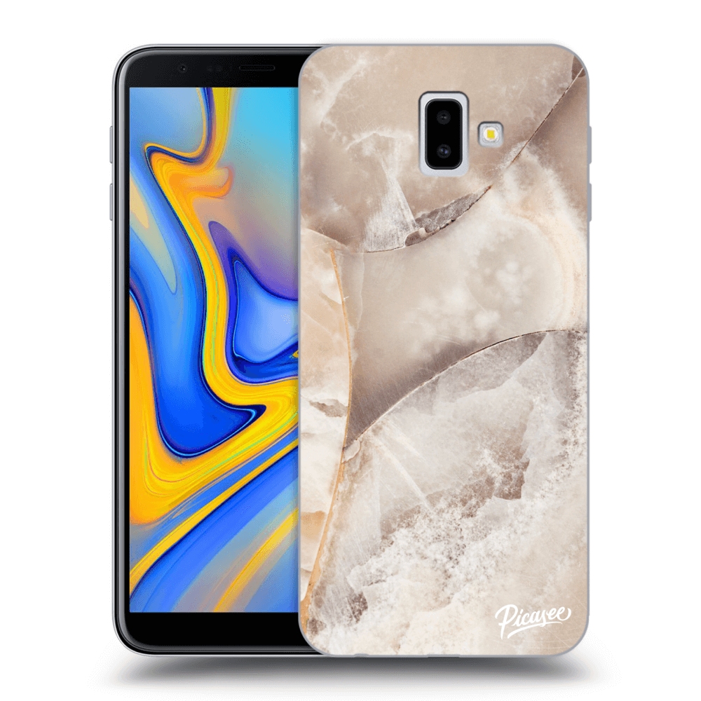 Picasee silikonový průhledný obal pro Samsung Galaxy J6+ J610F - Cream marble