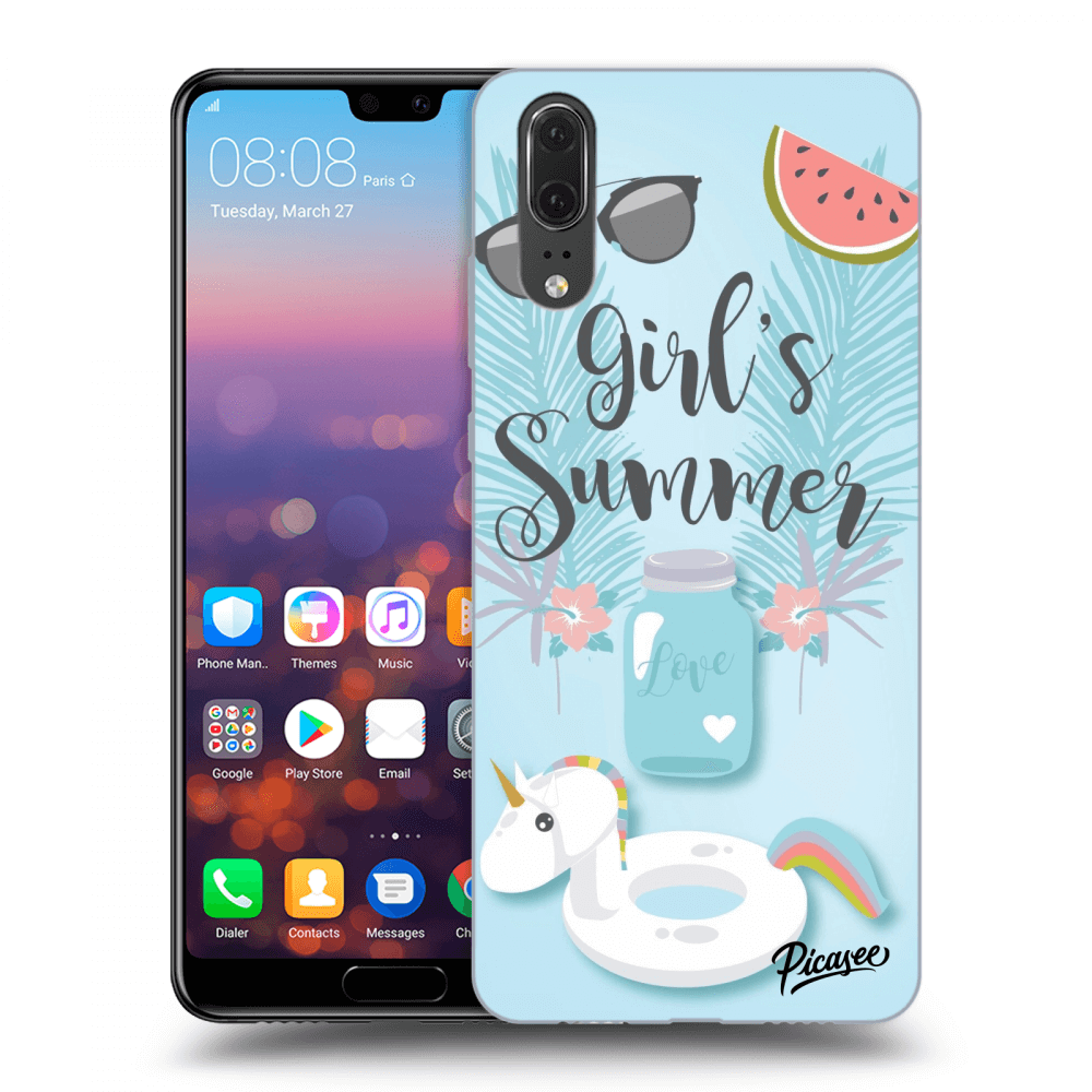 Picasee silikonový černý obal pro Huawei P20 - Girls Summer