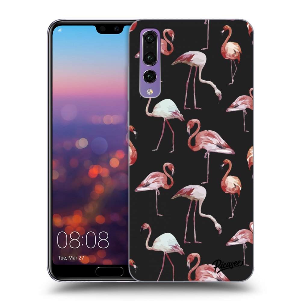 Picasee silikonový černý obal pro Huawei P20 Pro - Flamingos