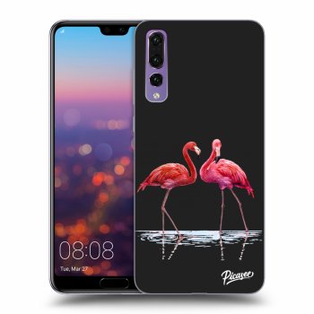 Picasee silikonový černý obal pro Huawei P20 Pro - Flamingos couple