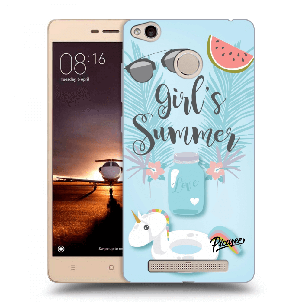 Picasee silikonový průhledný obal pro Xiaomi Redmi 3s, 3 Pro - Girls Summer
