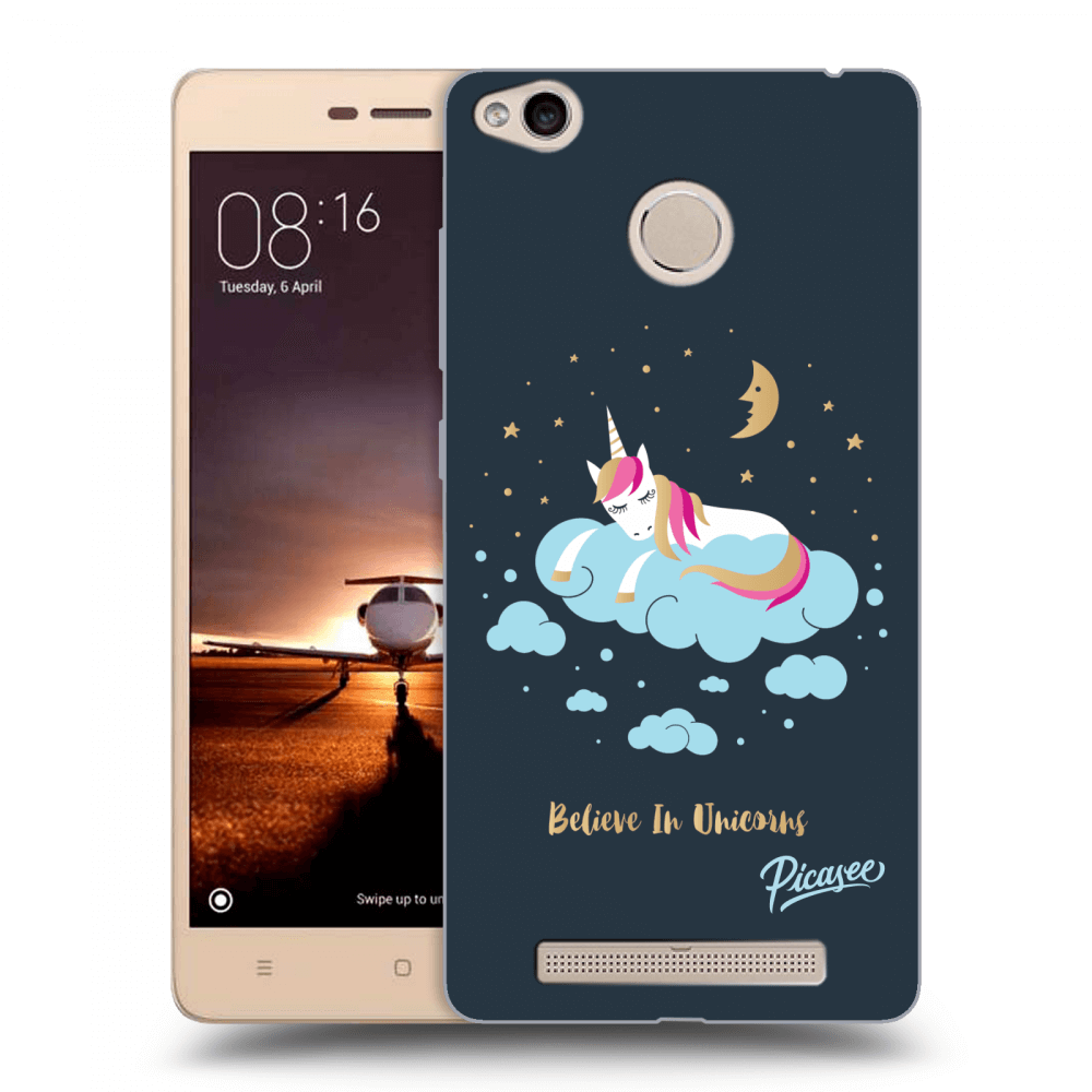 Picasee silikonový průhledný obal pro Xiaomi Redmi 3s, 3 Pro - Believe In Unicorns