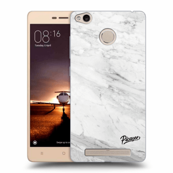 Picasee silikonový průhledný obal pro Xiaomi Redmi 3s, 3 Pro - White marble