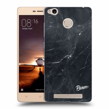 Picasee silikonový průhledný obal pro Xiaomi Redmi 3s, 3 Pro - Black marble