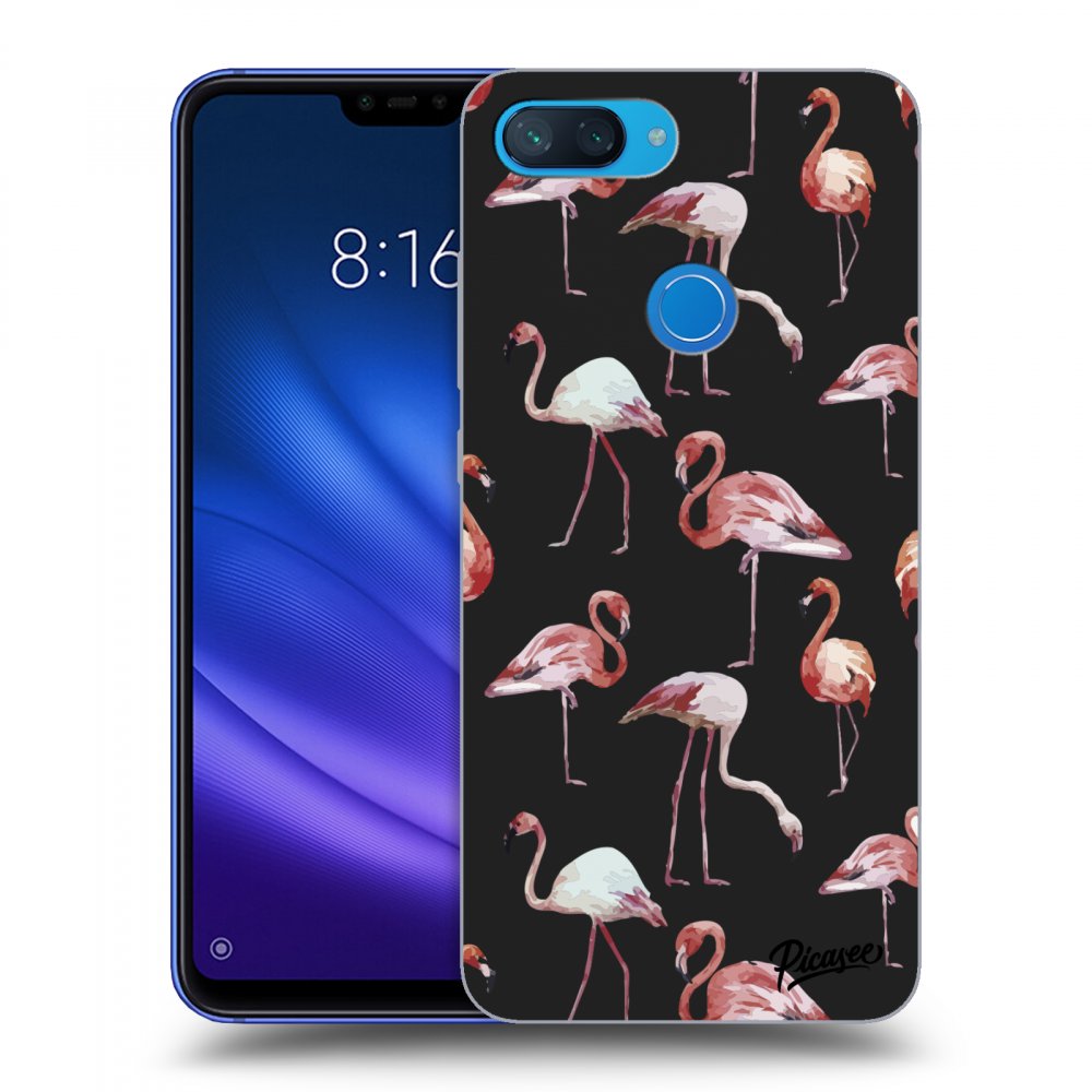 Picasee silikonový černý obal pro Xiaomi Mi 8 Lite - Flamingos