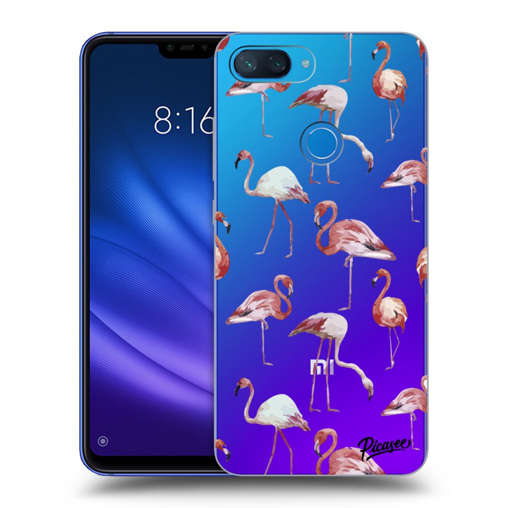 Picasee silikonový průhledný obal pro Xiaomi Mi 8 Lite - Flamingos