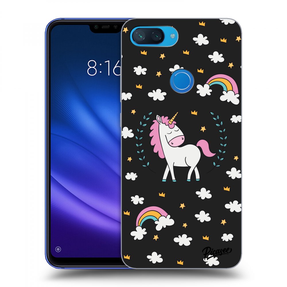 Picasee silikonový černý obal pro Xiaomi Mi 8 Lite - Unicorn star heaven
