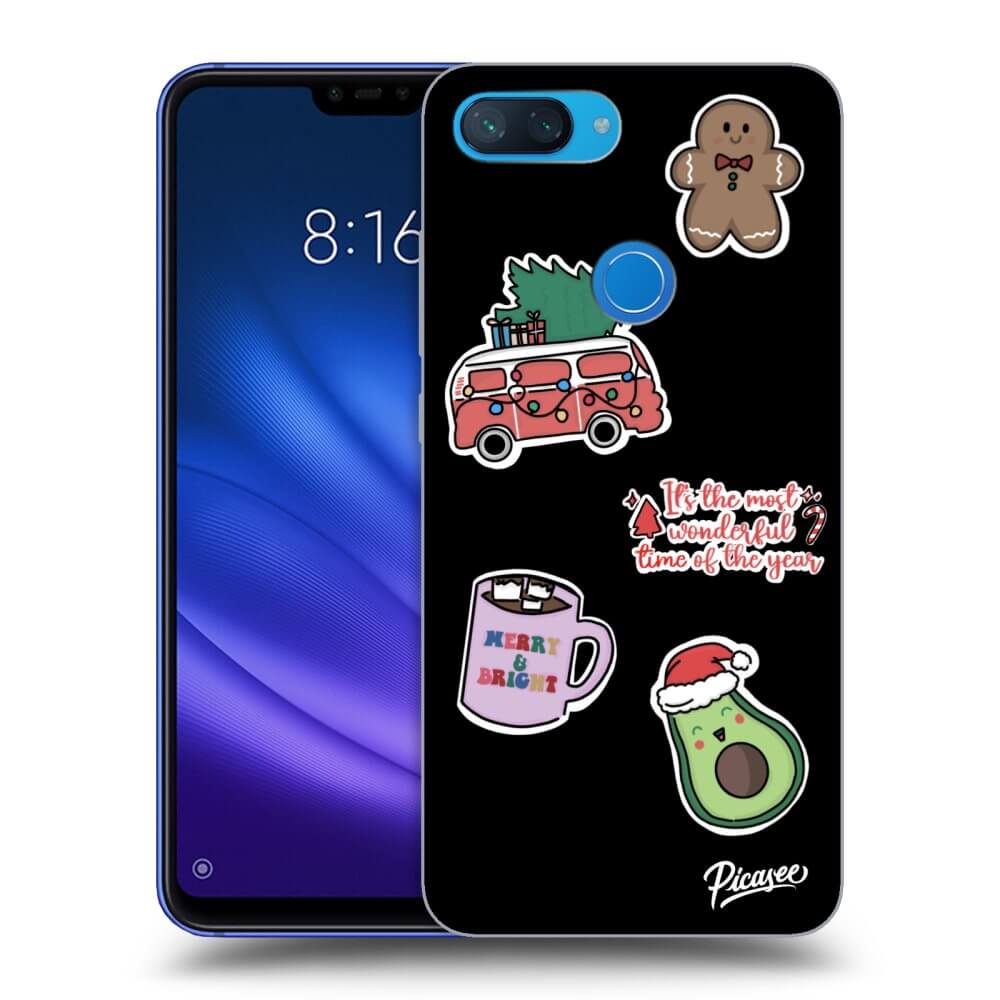Silikonový černý Obal Pro Xiaomi Mi 8 Lite - Christmas Stickers