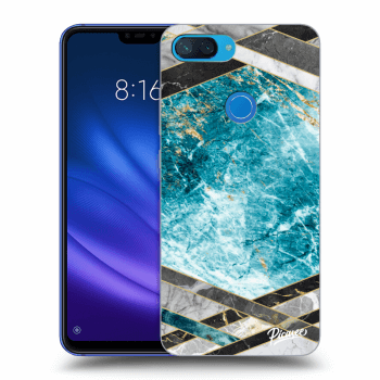 Picasee silikonový černý obal pro Xiaomi Mi 8 Lite - Blue geometry