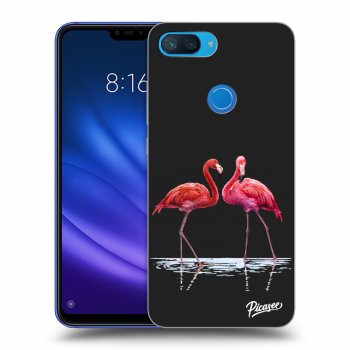Picasee silikonový černý obal pro Xiaomi Mi 8 Lite - Flamingos couple
