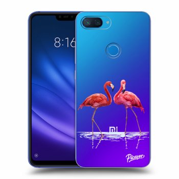 Picasee silikonový průhledný obal pro Xiaomi Mi 8 Lite - Flamingos couple