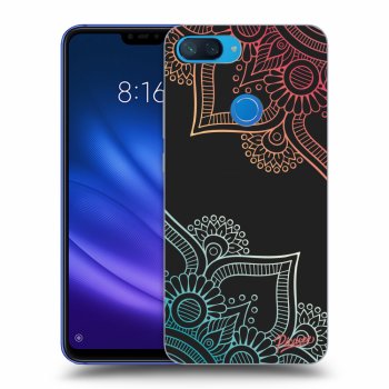 Picasee silikonový černý obal pro Xiaomi Mi 8 Lite - Flowers pattern