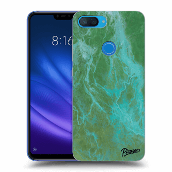 Picasee silikonový průhledný obal pro Xiaomi Mi 8 Lite - Green marble