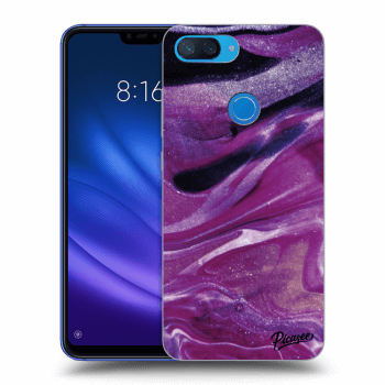 Picasee silikonový průhledný obal pro Xiaomi Mi 8 Lite - Purple glitter