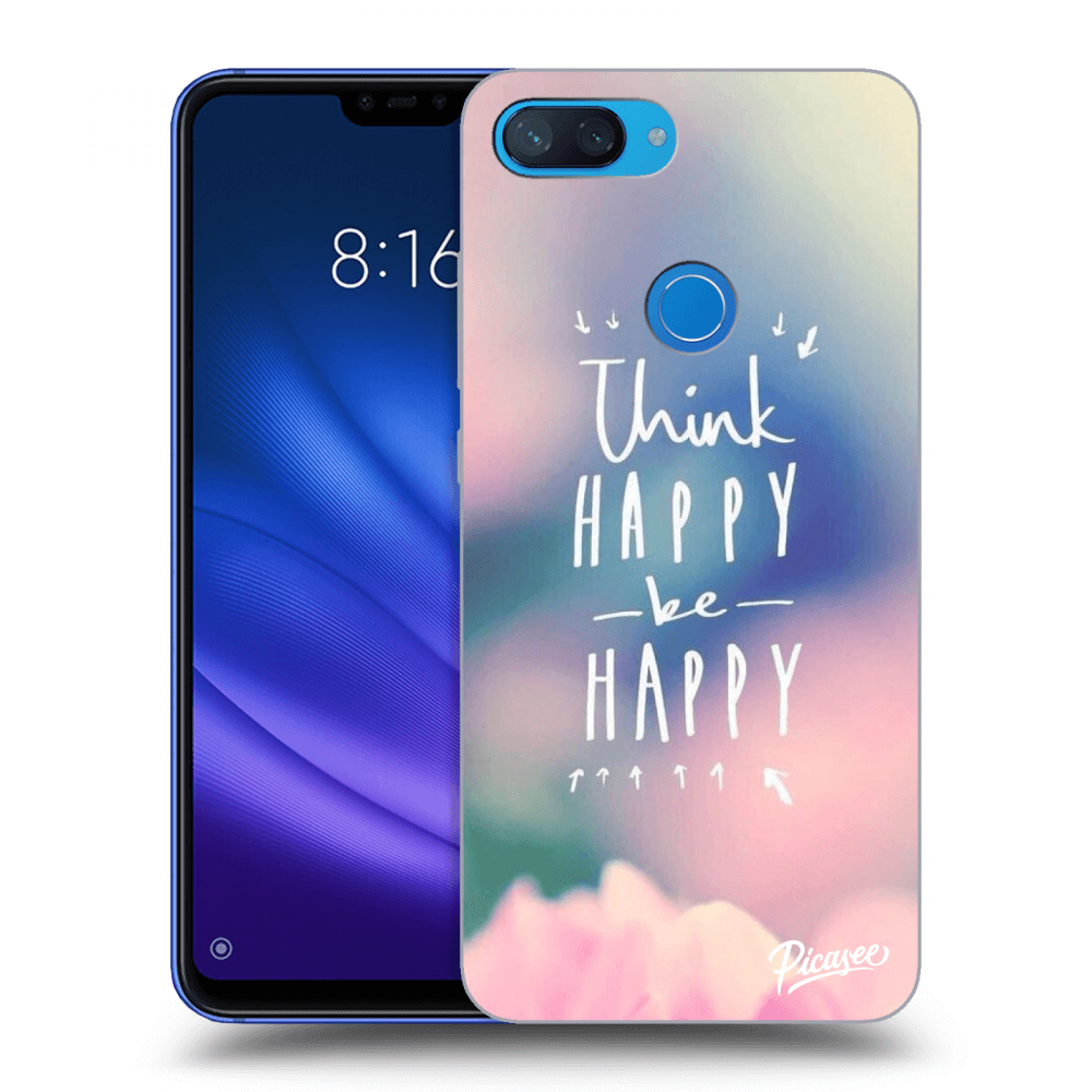 Picasee silikonový průhledný obal pro Xiaomi Mi 8 Lite - Think happy be happy