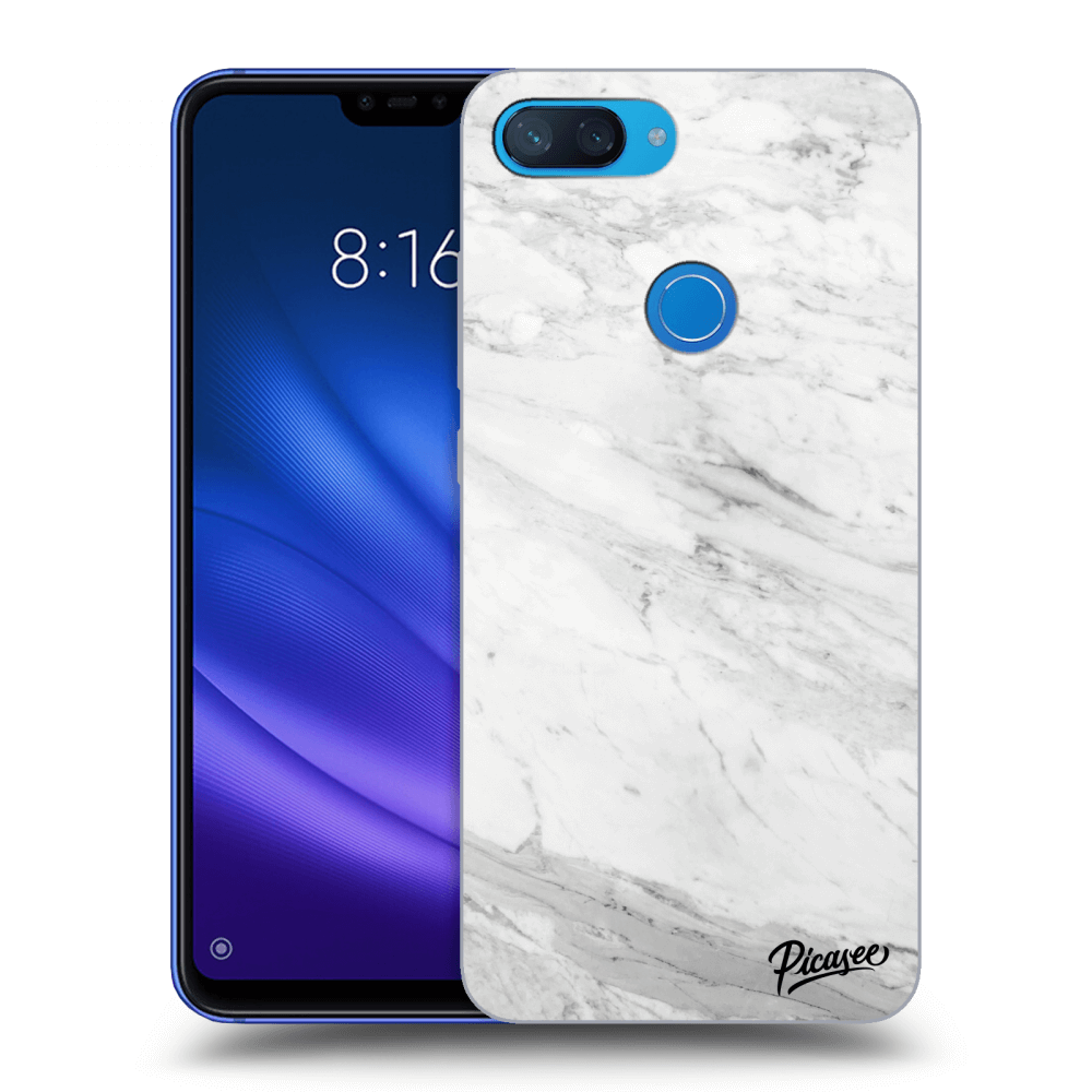 Picasee silikonový průhledný obal pro Xiaomi Mi 8 Lite - White marble