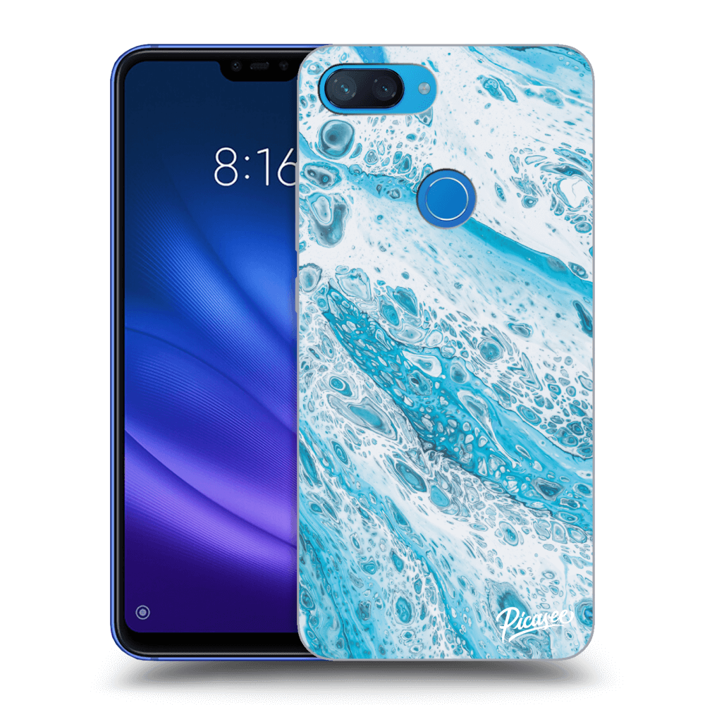 Picasee silikonový průhledný obal pro Xiaomi Mi 8 Lite - Blue liquid