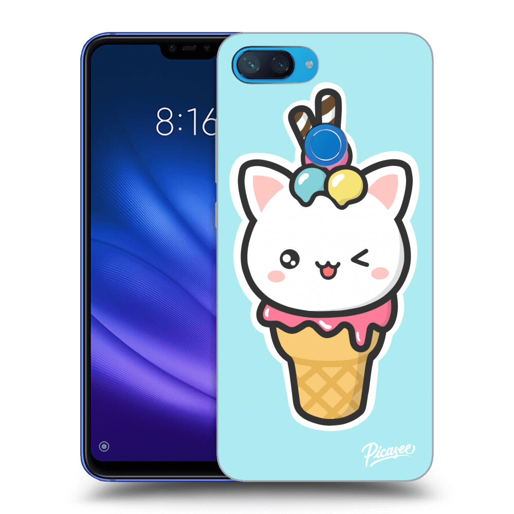 Picasee silikonový černý obal pro Xiaomi Mi 8 Lite - Ice Cream Cat