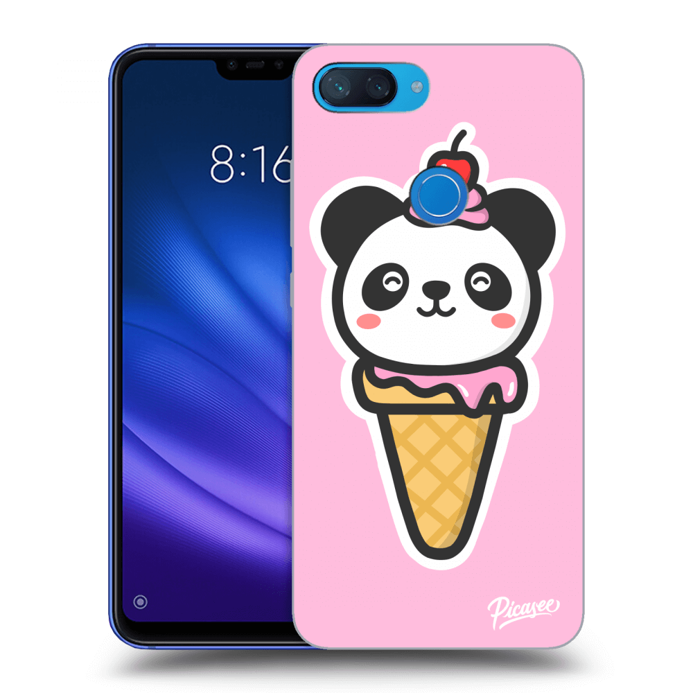Picasee silikonový černý obal pro Xiaomi Mi 8 Lite - Ice Cream Panda