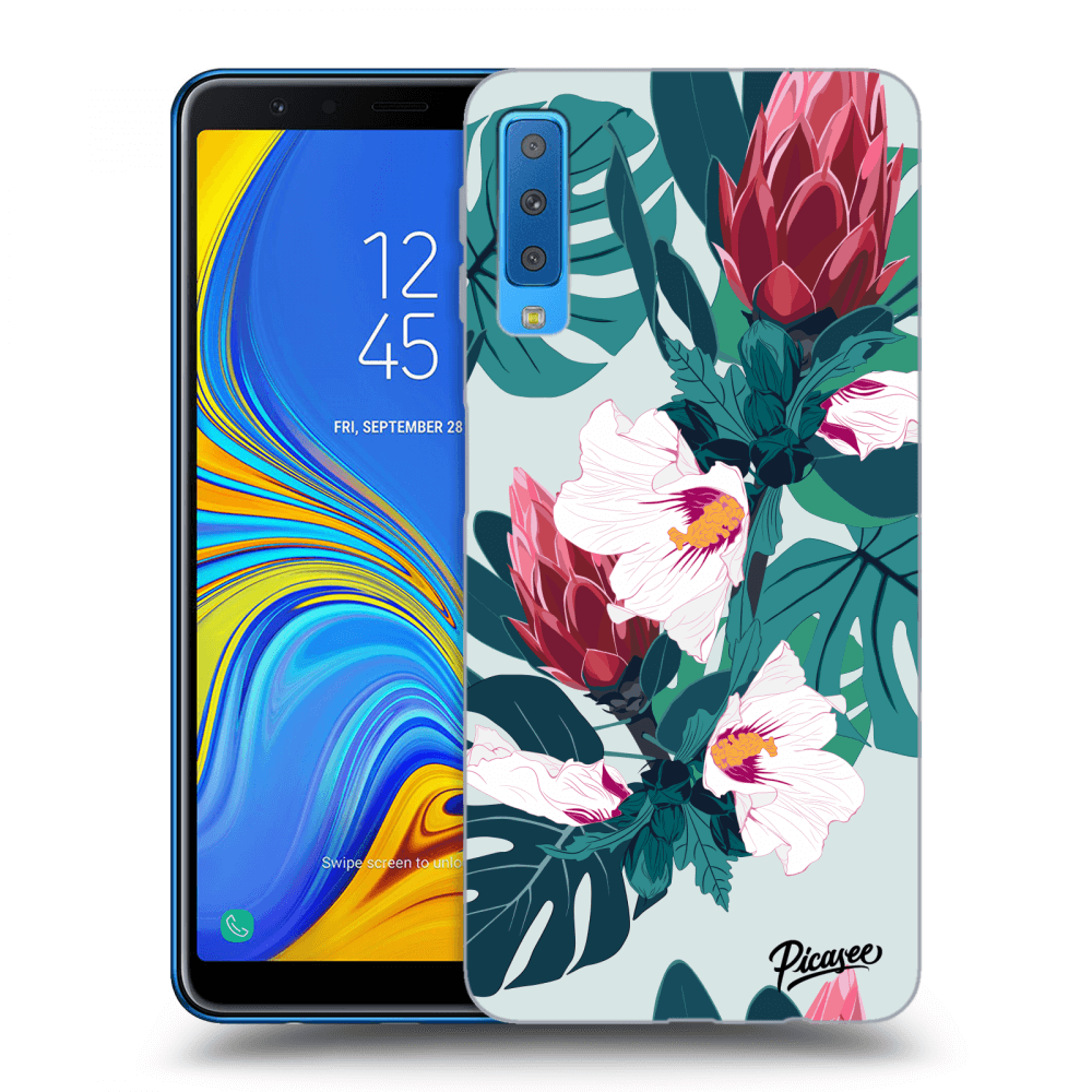 Picasee silikonový průhledný obal pro Samsung Galaxy A7 2018 A750F - Rhododendron