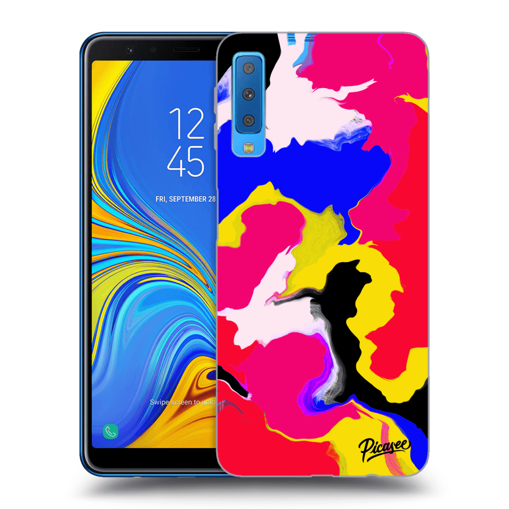 Picasee silikonový průhledný obal pro Samsung Galaxy A7 2018 A750F - Watercolor